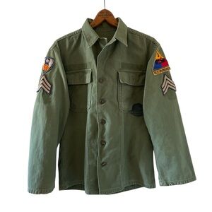 Vintage USA Army Military Shirt with Patches
